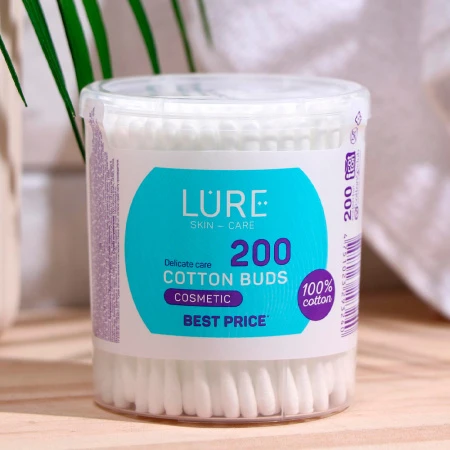 Ватные палочки стакан 200шт LURE  КК/36  (36) 37895