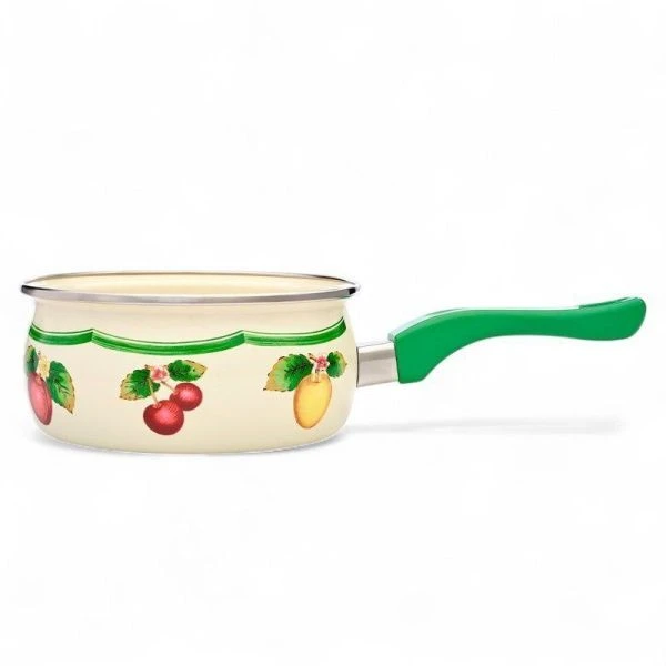 Ковш 1,5л эмаль ФРУКТОВОЕ АССОРТИ эксклюзив без крышки 16см, бакелит.ручка (6)