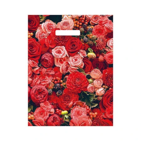 Пакет с вырубной ручкой полиэтилен 31*40см Розовый вальс (50/1000)