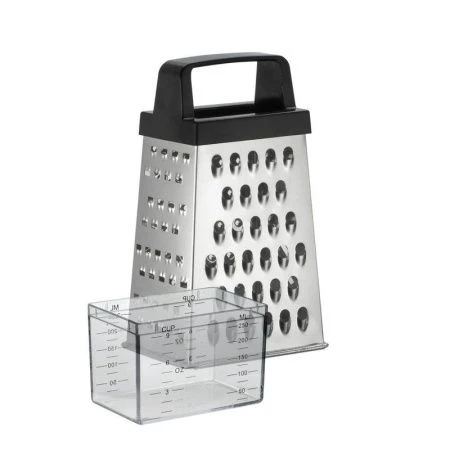 Терка 4 гранная 9*6,5*20см нерж.сталь SHAM с пласт.контейнером (24)