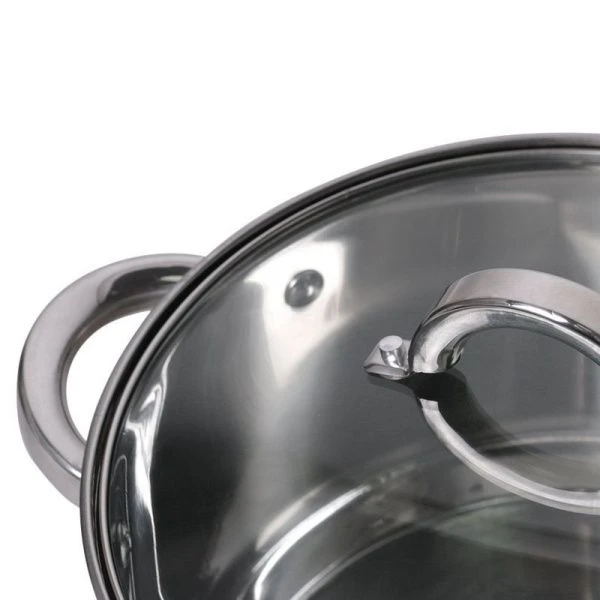 Кастрюля 2,1л нерж.сталь со стекл.крышкой 16см 5-ти сл.дно арт.5616S (8)