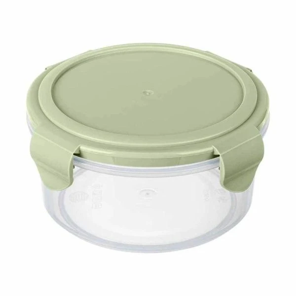 Контейнер пищевой 550мл d136мм h70мм пластик СВЧ SMART LOCK зеленый (16)