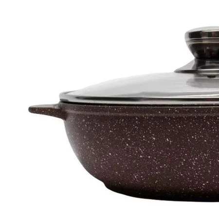 Жаровня 28см алюминий АП АЛТАЙ стекл.крышка (6)