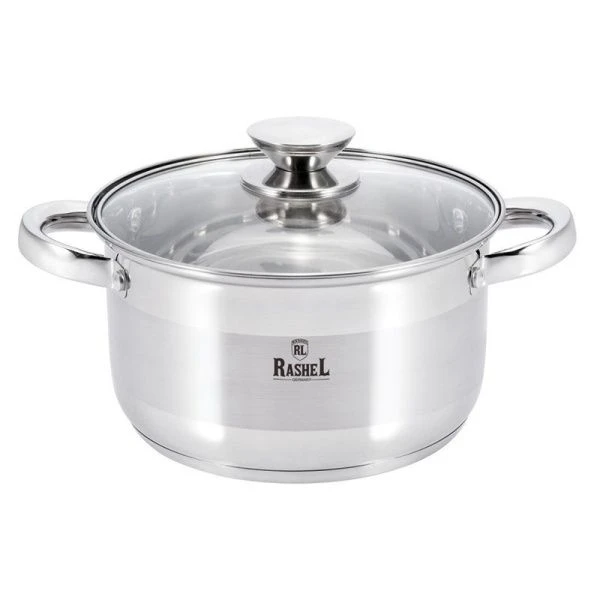 Кастрюля 4,7л нерж.сталь БЕРТА со стекл.крышкой 22*13см (4)