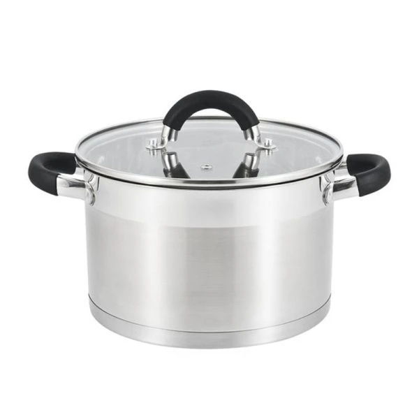 Кастрюля 2,6л h10,5см нерж.сталь со стекл.крышкой 18см (12)