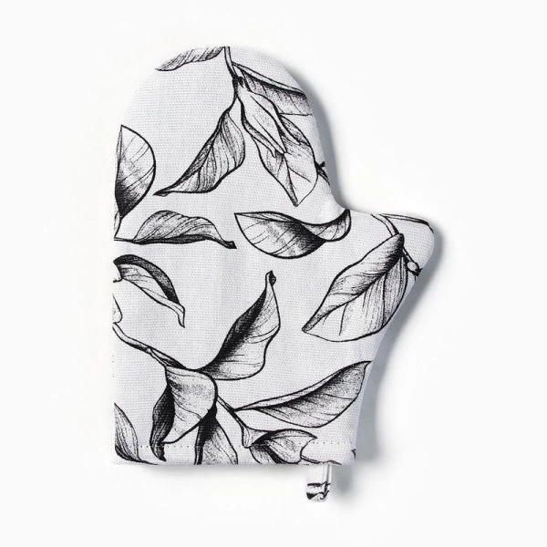 Прихватка-рукавица 100% хлопок 20*27см  Доляна Plant leaves  10744945