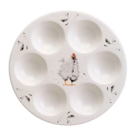 Блюдо на 6 яиц 18*18*2,5см керамика FUNNY HENS (36)
