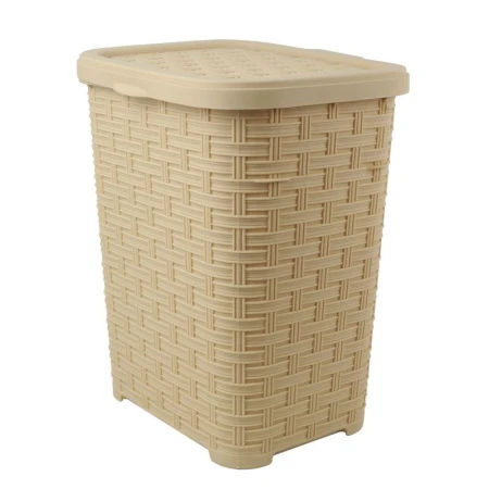 Корзина для стирального порошка 6л РАТТАН 220*190*260мм бежевый (24) ВЫВОД