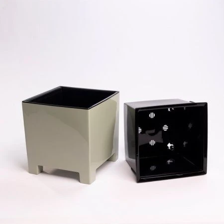 Горшок цветочный 2,1л 14см пластик НАРД с вкладкой шалфей (8)