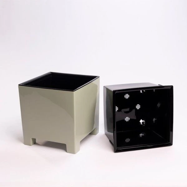 Горшок цветочный 2,1л 14см пластик НАРД с вкладкой шалфей (8)