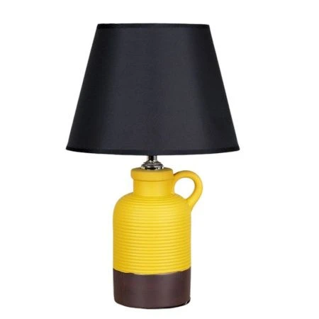 Лампа настольная с абажуром керамика 40см желтый/черный YM220307 (24)