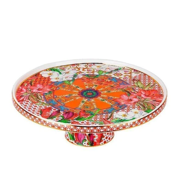 Тортовница на ножке 31см h10см фарфор Secret Garden подар.уп. (6)