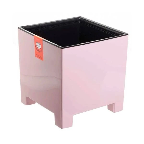 Горшок цветочный 2,1л 14*14см пластик НАРД с вкладкой розовая пудра (8)