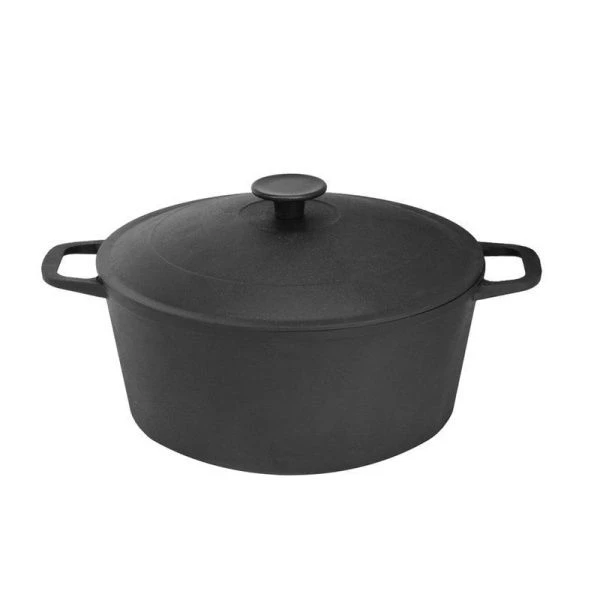 Кастрюля 3л чугун с крышкой 22см (2)