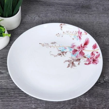 Тарелка мелкая 19см стеклокерамика КОЛИБРИ десертная YGP-75 (7288) (6/72)