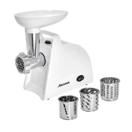 Мясорубка электрическая металл АКСИНЬЯ КС-2005С белая 2000Вт, 3 насадки-овощерезки (4)