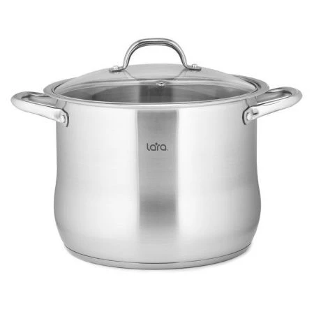 Кастрюля 8,2л нерж.сталь Big Size стекл.крышка 24см капс.индукц.дно LR02-41 (1)