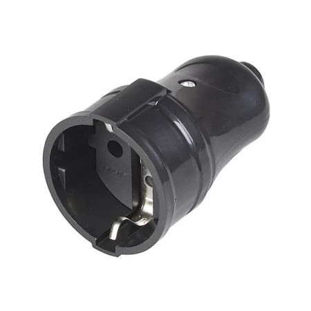 Розетка штепсельная 1-местная с заземлением пластик 16А черная ERP10-16-01-K02 (40/480