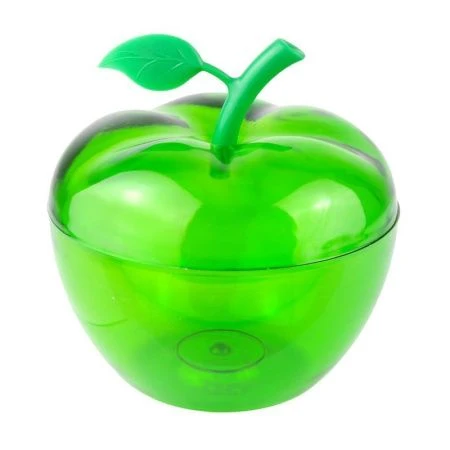Ваза ЯБЛОКО d170мм пластик зеленая прозрачная (40)