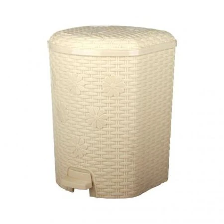 Контейнер для мусора 12л пластик ПЛЕТЕНКА слон.кость/бежевый с педалью (1) Контейнер для мусора 12л пластик ПЛЕТЕНКА слон.кость/бежевый с педалью (1)