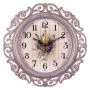 Часы настенные 40,5см пластик РУБИН Классика ажурные сиреневый с золотом (5)