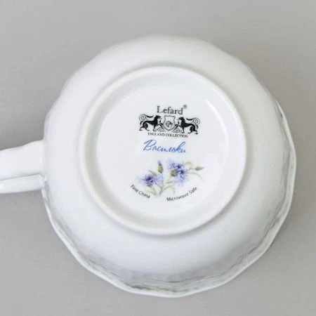 Кружка заварочная 350мл фарфор ВАСИЛЬКИ с крышкой и мет.ситом (36)