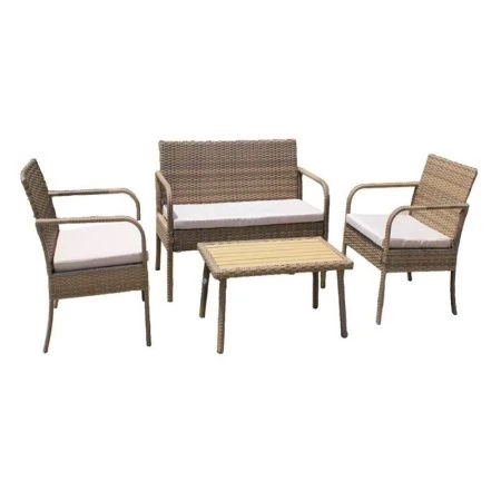 Набор мебели иск.ротанг Лион (диван, 2 кресла, стол) коричнево-бежевый SFS011/1 (1)