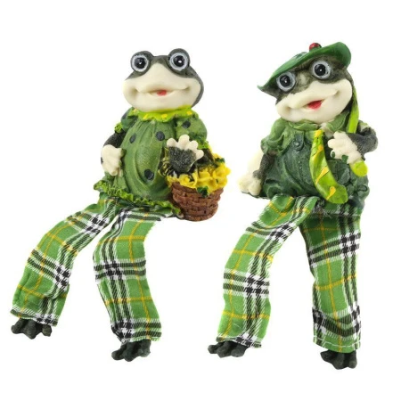 Фигурка Лягушка с мягкими ножками полистоун 15*5см 2 вида (240)