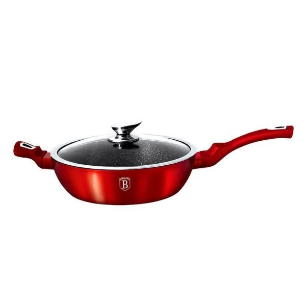 Сотейник 28см алюминий с крышкой Burgundy Metallic Line (6)