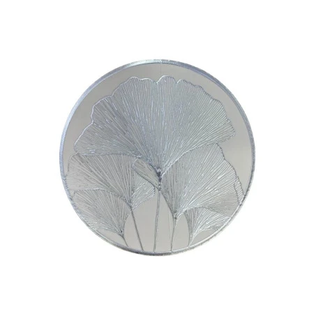 Салфетка сервировочная 38см ПВХ Цветы белая/серебро круглая JC-15236 (144)
