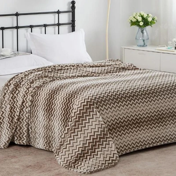 Плед 150*200 велсофт набивной 300 гр, рис. 001-VLN, Sonnet