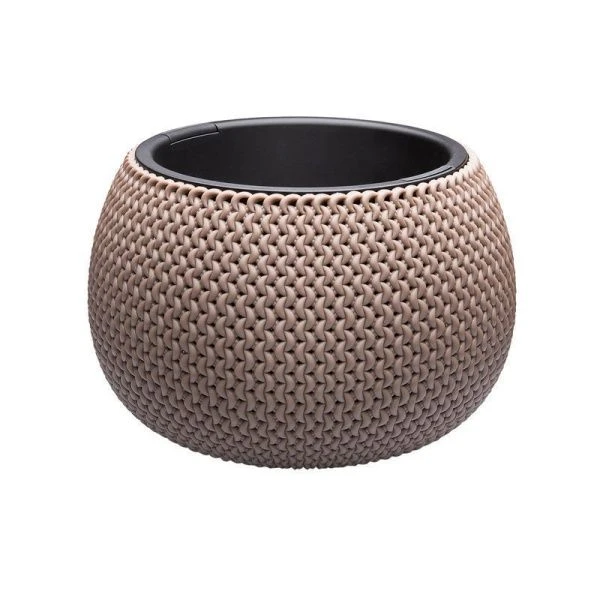 Кашпо 3,9л пластик Lace серо-коричневый (4)