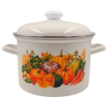 Кастрюля 3л эмаль ОСЕННИЙ КАРНАВАЛ цилиндрическая жемчужная С-1612АП2/4Жм (4)