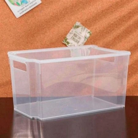 Ящик для хранения 13л 390*260*145мм пластик МОДУЛЬ прозрачный штабелируемый без крышки (15)