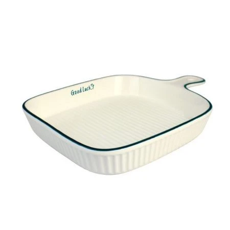 Форма для запекания 27*18*4см фарфор Good Luck прямоугольная с ручкой белый KP002-10,5/JC-14544 (32)