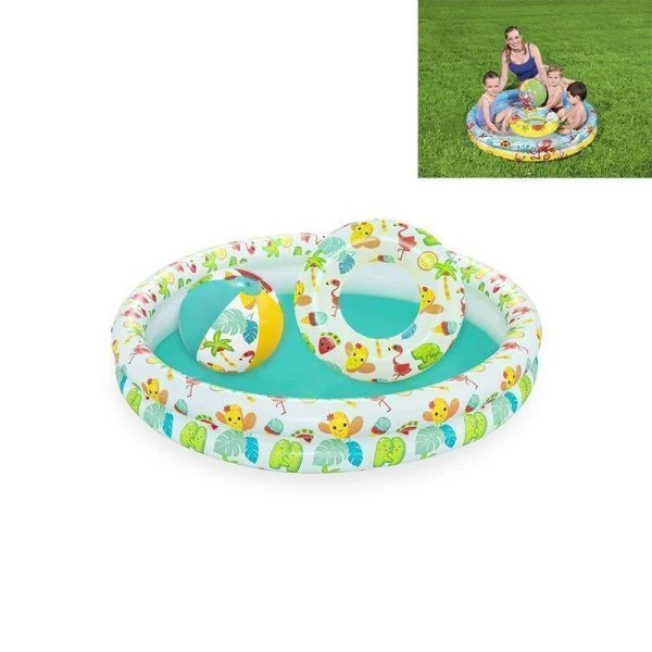 Бассейн детский круглый ПВХ 122*20см 137л (круг и мяч в комплекте) от 2 лет 51124 (12)