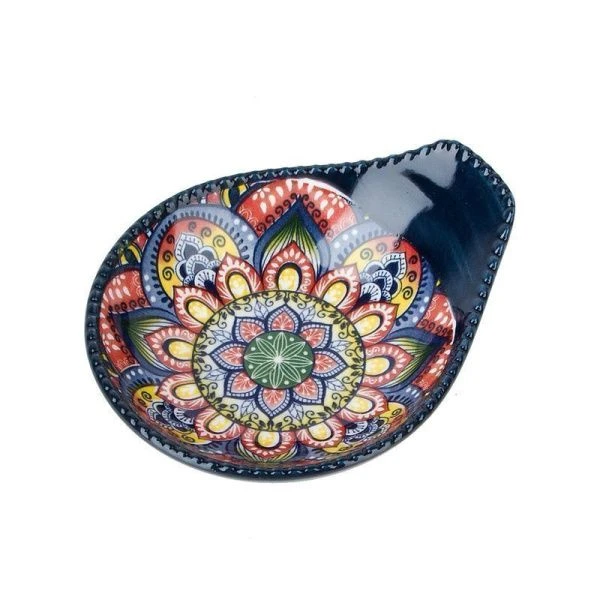 Блюдо для оливок 11*9,5*3см фарфор ARABESQUE синий с ручкой (12/36)