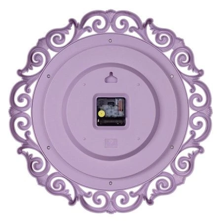 Часы настенные 40,5см пластик РУБИН Классика ажурные сиреневый с золотом (5)