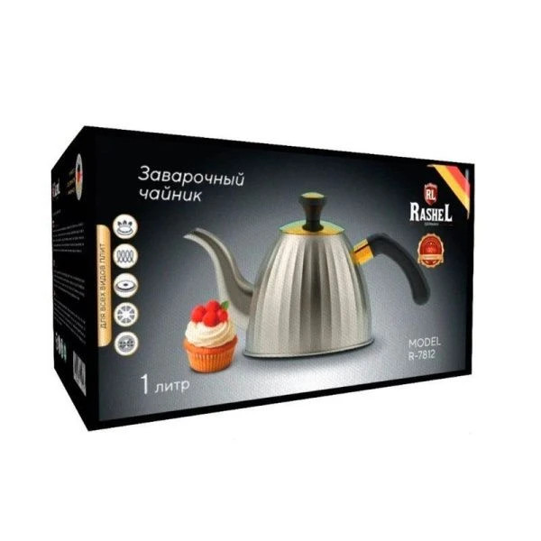 Чайник заварочный 1л нерж.сталь бакел.ручка, капс.дно 12)
