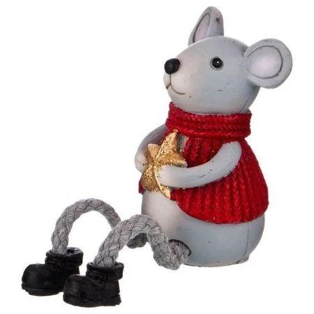 Фигурка Мышь полистоун 6*6*8,5см с мягкими ножками (144)