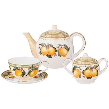 Чайный набор 14пр фарфор ЛИМОНЫ на 6 персон 300мл (4)