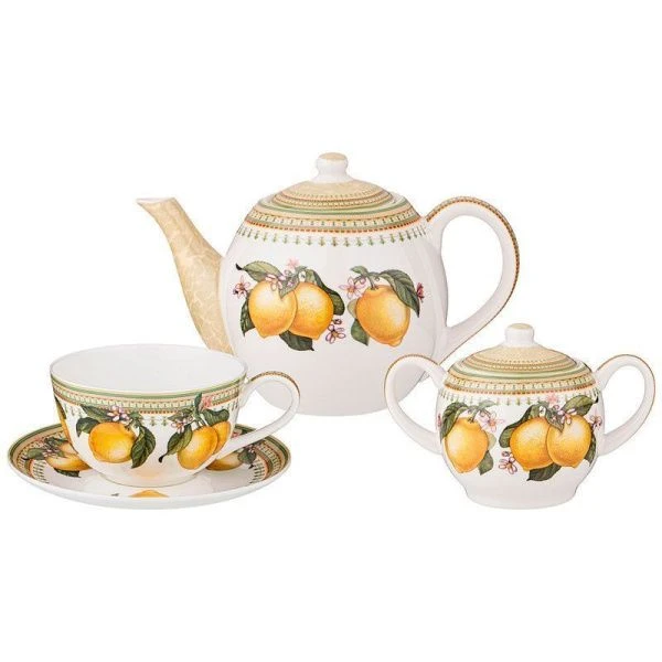 Чайный набор 14пр фарфор ЛИМОНЫ на 6 персон 300мл (4)