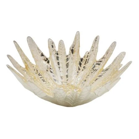 Блюдо 22см стекло ЛЕДЯНОЙ ЦВЕТОК золото 19311/G (4)