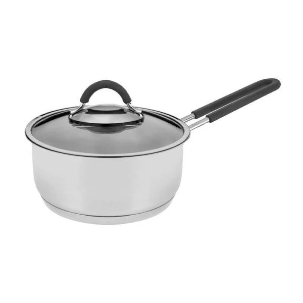 Ковш 1,8л нерж.сталь ОДА стекл.крышка 16см силикон.ручка, арт.310-16-1 (6)