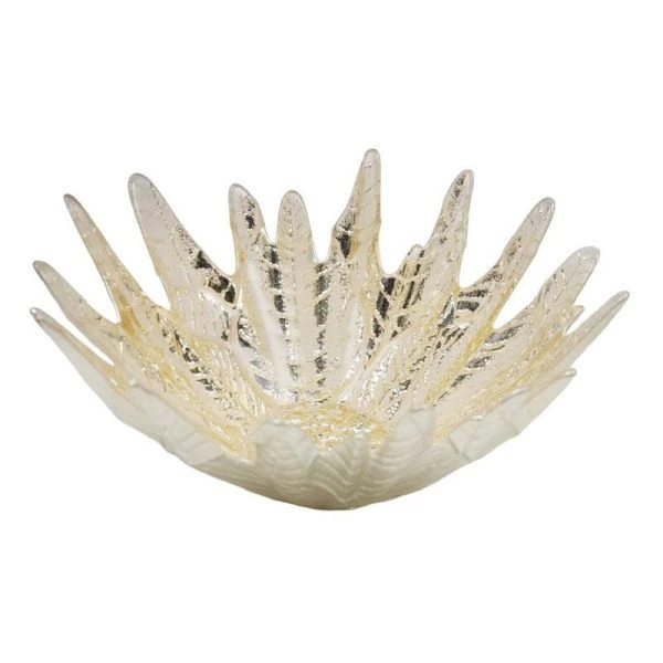 Блюдо 22см стекло ЛЕДЯНОЙ ЦВЕТОК золото 19311/G (4)