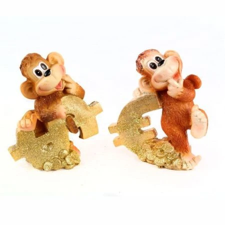 Фигурка Обезьянка с деньгами полистоун 9,5см 2 вида, MY92188 (96)