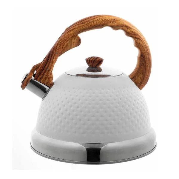 Чайник со свистком 2,7л нерж.сталь ручка soft touch белый индукция, арт.100305WH (12)