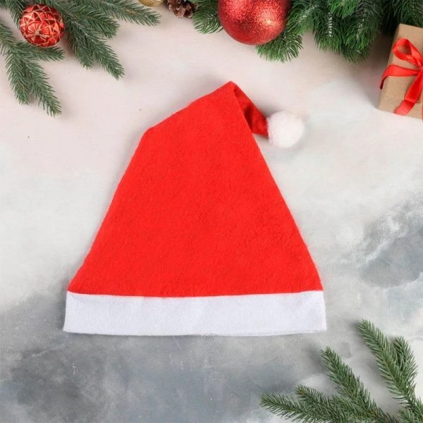 Колпак новогодний Классика 37*27см касный