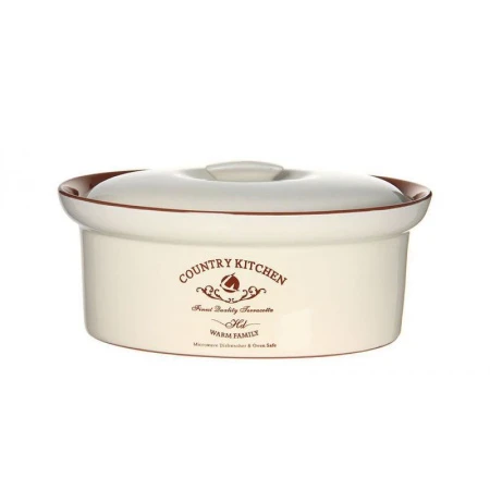 Кастрюля для запекания 1,8л керамика с крышкой КУХНЯ В СТИЛЕ КАНТРИ 25*20см (6) TLY083-1-CK- AL