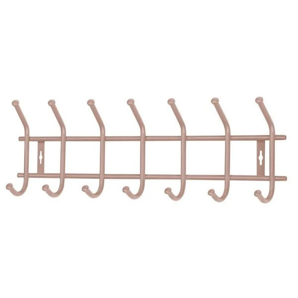 Вешалка 7 крючков настенная 665*192*80мм металл ВНТ7М бежевый металлик (5)